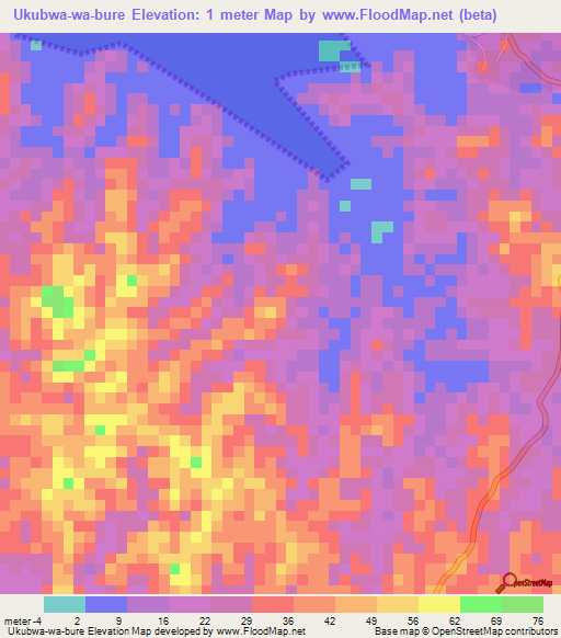 Ukubwa-wa-bure,Tanzania Elevation Map