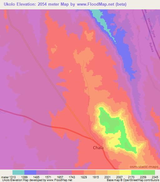 Ukolo,Tanzania Elevation Map