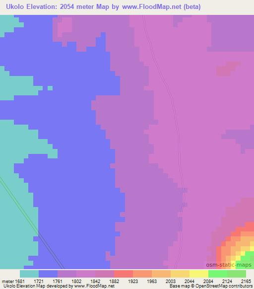 Ukolo,Tanzania Elevation Map