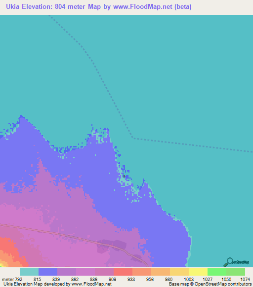 Ukia,Tanzania Elevation Map