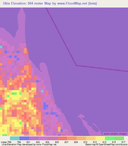 Ukia,Tanzania Elevation Map