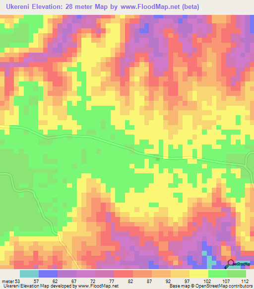 Ukereni,Tanzania Elevation Map