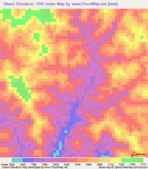 Ukami,Tanzania Elevation Map