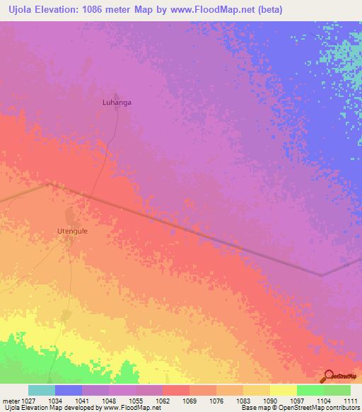 Ujola,Tanzania Elevation Map