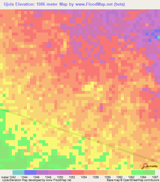 Ujola,Tanzania Elevation Map