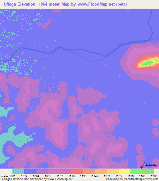 Uflaga,Tanzania Elevation Map