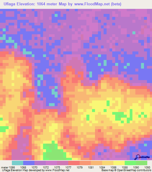 Uflaga,Tanzania Elevation Map