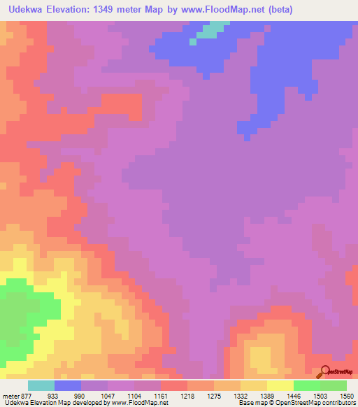 Udekwa,Tanzania Elevation Map