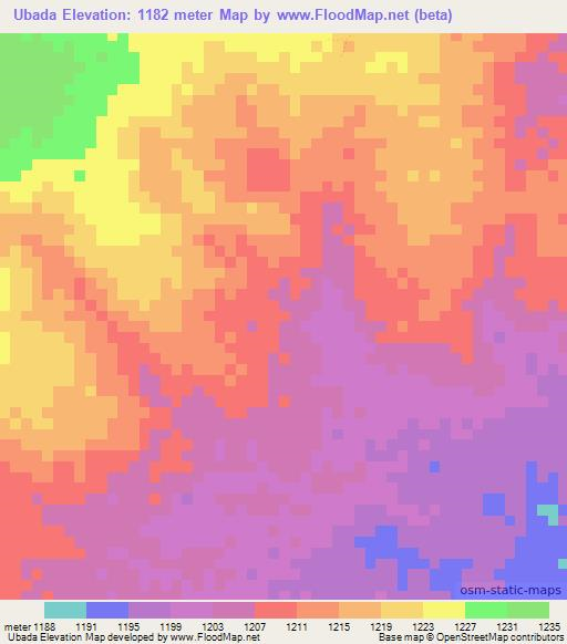 Ubada,Tanzania Elevation Map