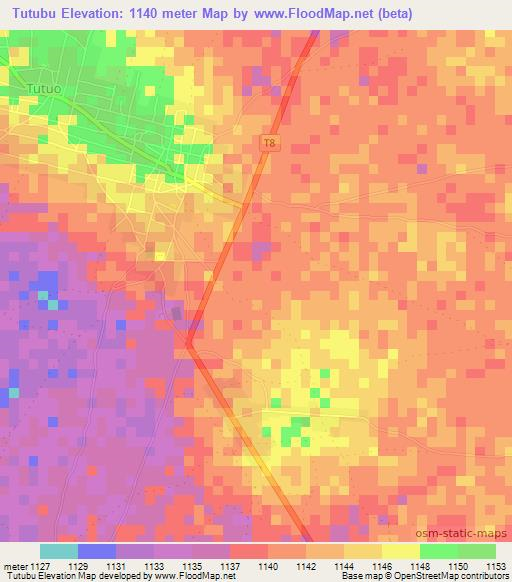 Tutubu,Tanzania Elevation Map