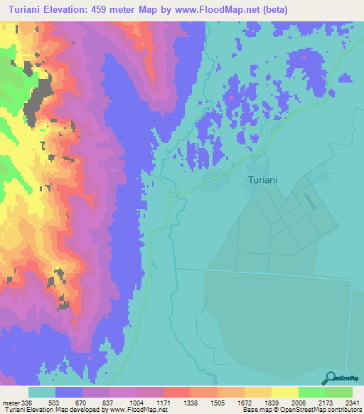 Turiani,Tanzania Elevation Map