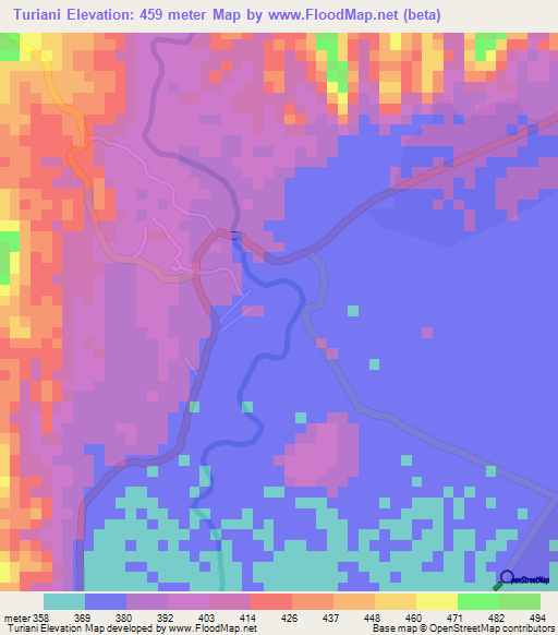 Turiani,Tanzania Elevation Map