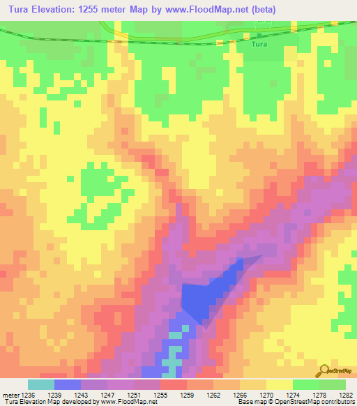 Tura,Tanzania Elevation Map