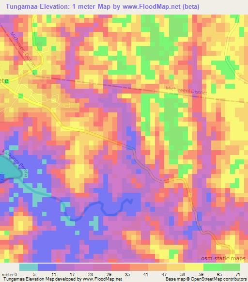 Tungamaa,Tanzania Elevation Map