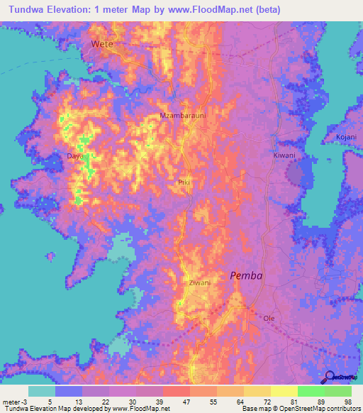 Tundwa,Tanzania Elevation Map