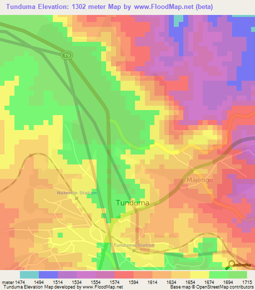 Tunduma,Tanzania Elevation Map