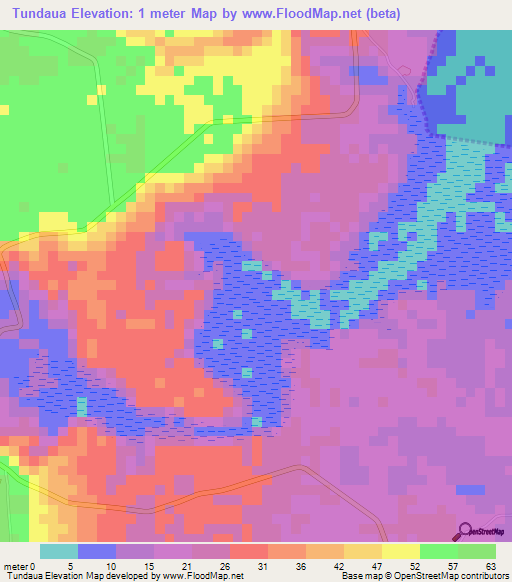 Tundaua,Tanzania Elevation Map