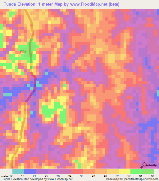 Tunda,Tanzania Elevation Map