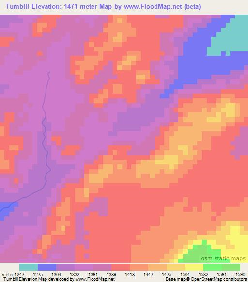 Tumbili,Tanzania Elevation Map