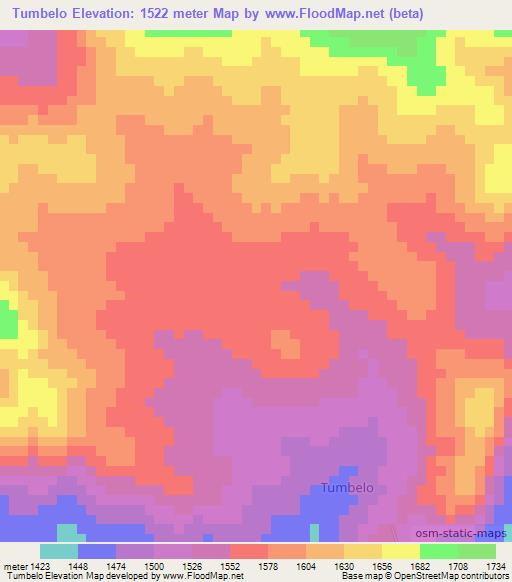 Tumbelo,Tanzania Elevation Map