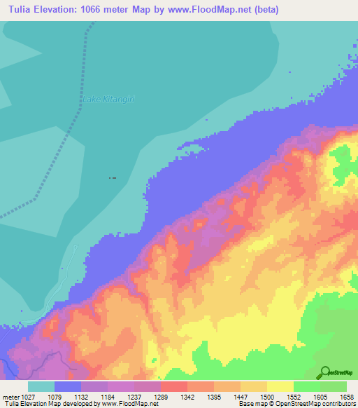 Tulia,Tanzania Elevation Map