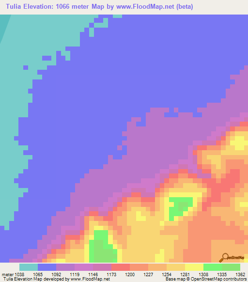 Tulia,Tanzania Elevation Map