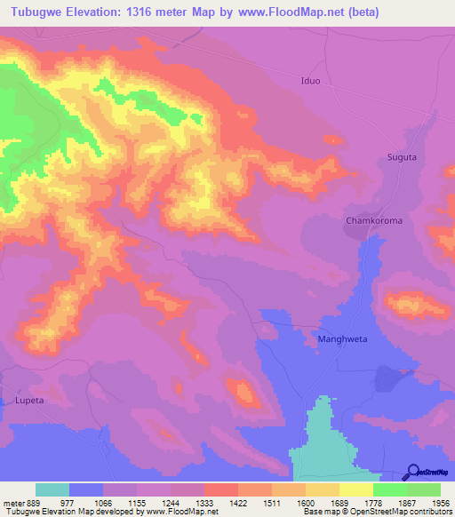 Tubugwe,Tanzania Elevation Map