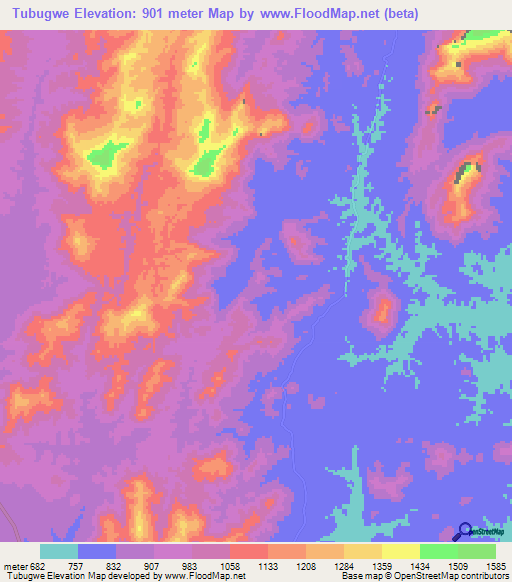 Tubugwe,Tanzania Elevation Map