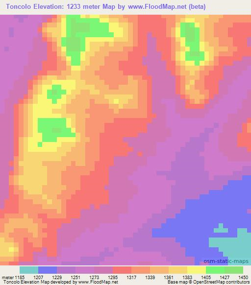 Toncolo,Tanzania Elevation Map