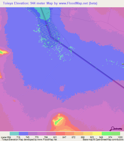 Toieya,Tanzania Elevation Map