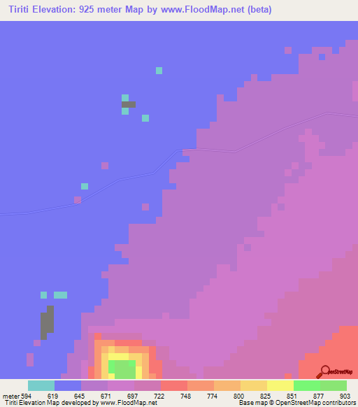 Tiriti,Tanzania Elevation Map