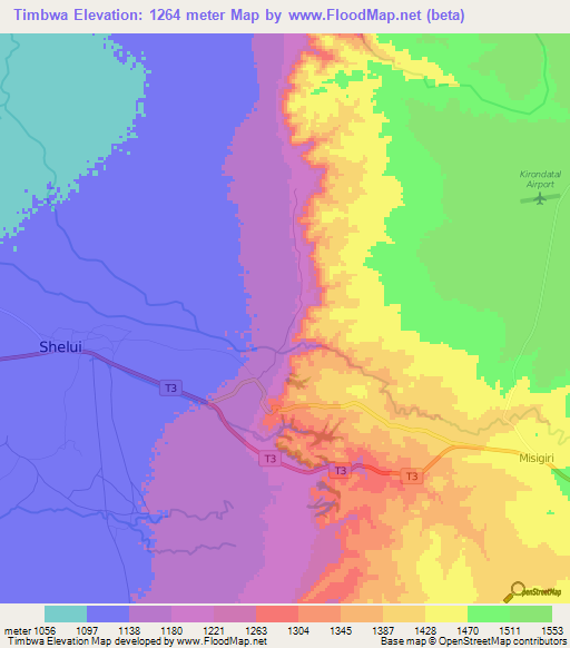 Timbwa,Tanzania Elevation Map