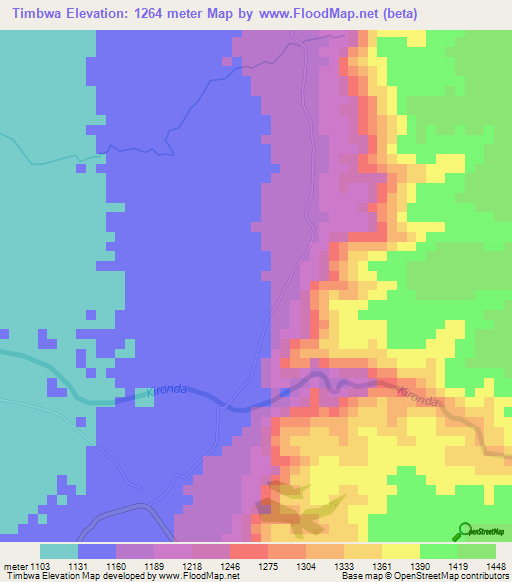 Timbwa,Tanzania Elevation Map