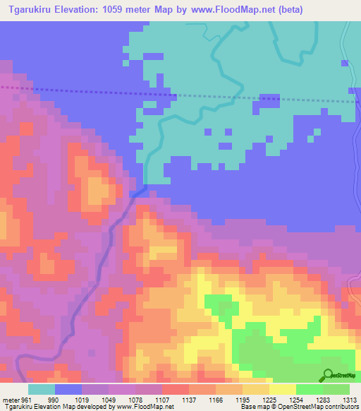 Tgarukiru,Tanzania Elevation Map