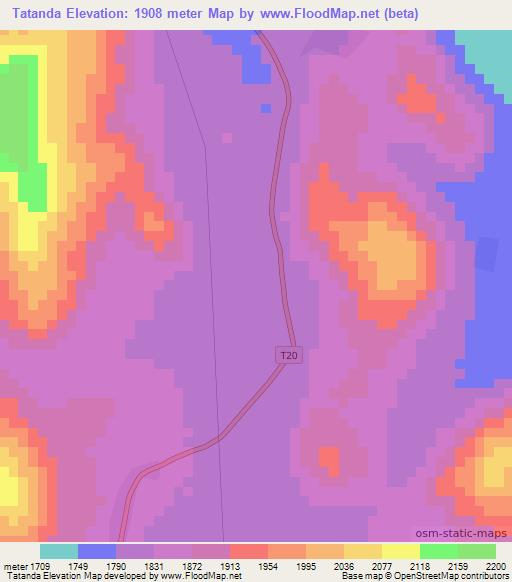 Tatanda,Tanzania Elevation Map