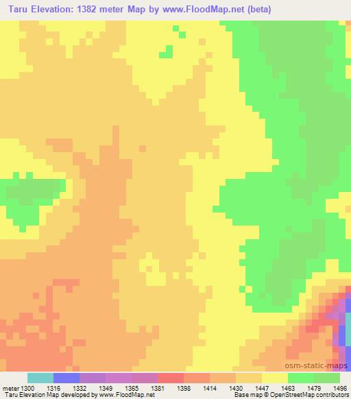 Taru,Tanzania Elevation Map