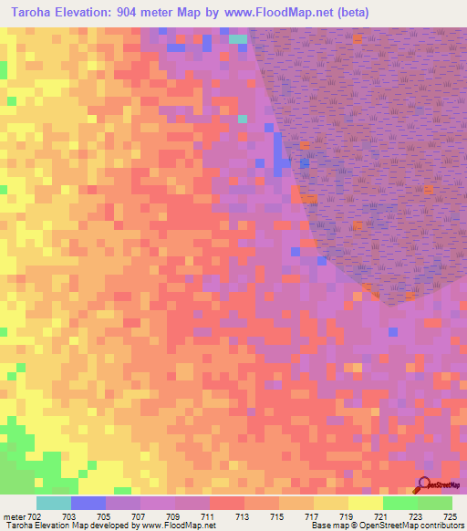 Taroha,Tanzania Elevation Map