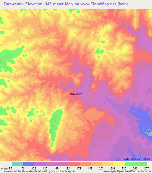 Tarawanda,Tanzania Elevation Map