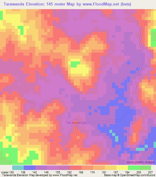 Tarawanda,Tanzania Elevation Map