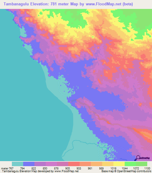 Tambanagulu,Tanzania Elevation Map