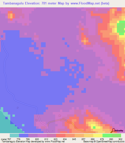 Tambanagulu,Tanzania Elevation Map