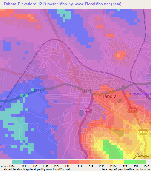 Tabora,Tanzania Elevation Map