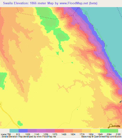 Swaila,Tanzania Elevation Map