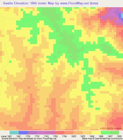 Swaila,Tanzania Elevation Map