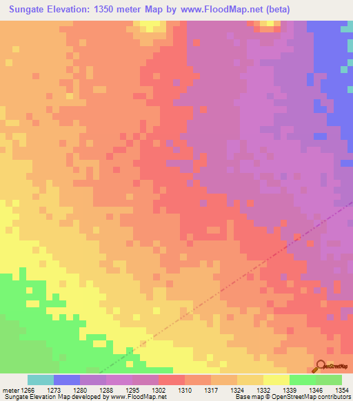 Sungate,Tanzania Elevation Map