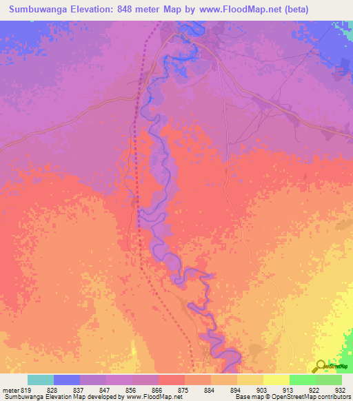 Sumbuwanga,Tanzania Elevation Map