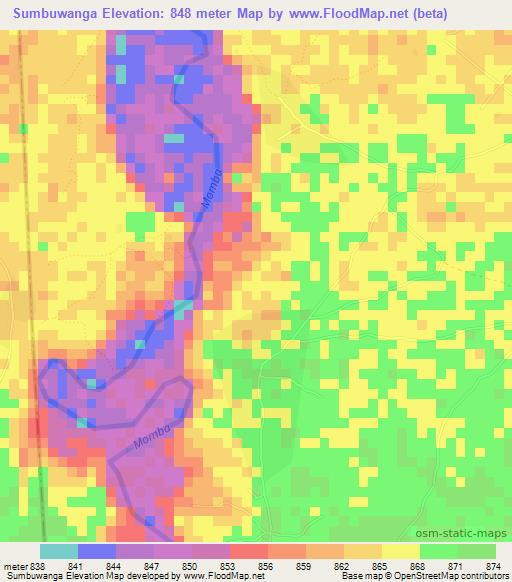 Sumbuwanga,Tanzania Elevation Map