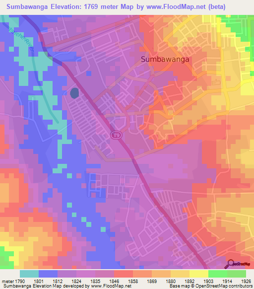 Sumbawanga,Tanzania Elevation Map