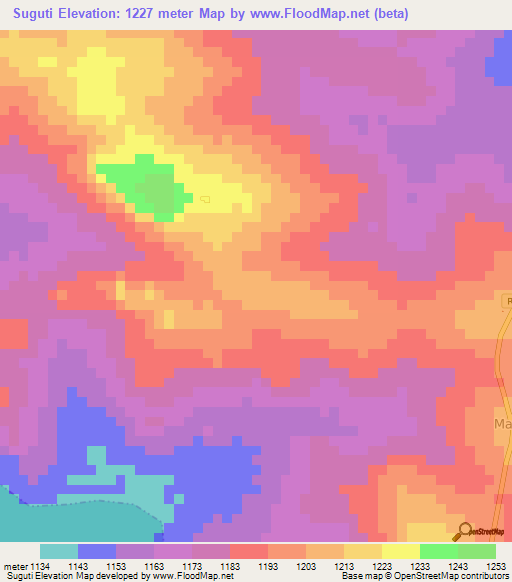 Suguti,Tanzania Elevation Map