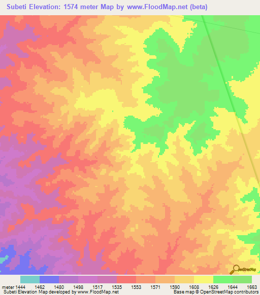 Subeti,Tanzania Elevation Map